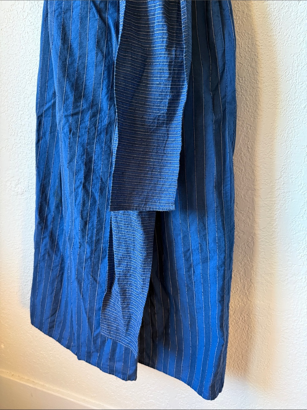 Caron Callahan Navy Stripe Wrap Maxi Dress - Picture 4 of 13